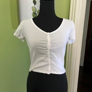 Hollister white button up top